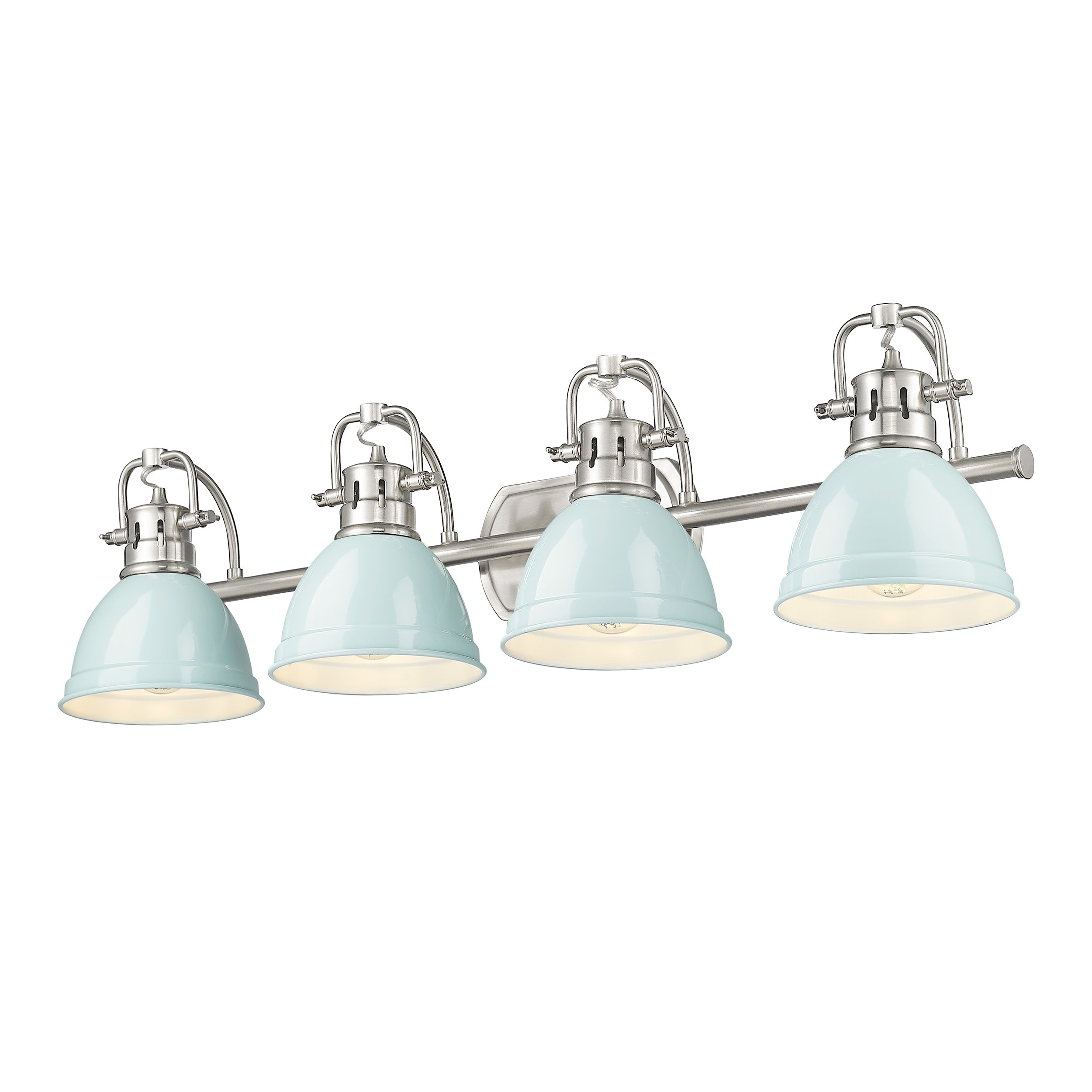 Yep by Golden Lighting Duncan 4-light Vanity in Pewter and Seafoam shade