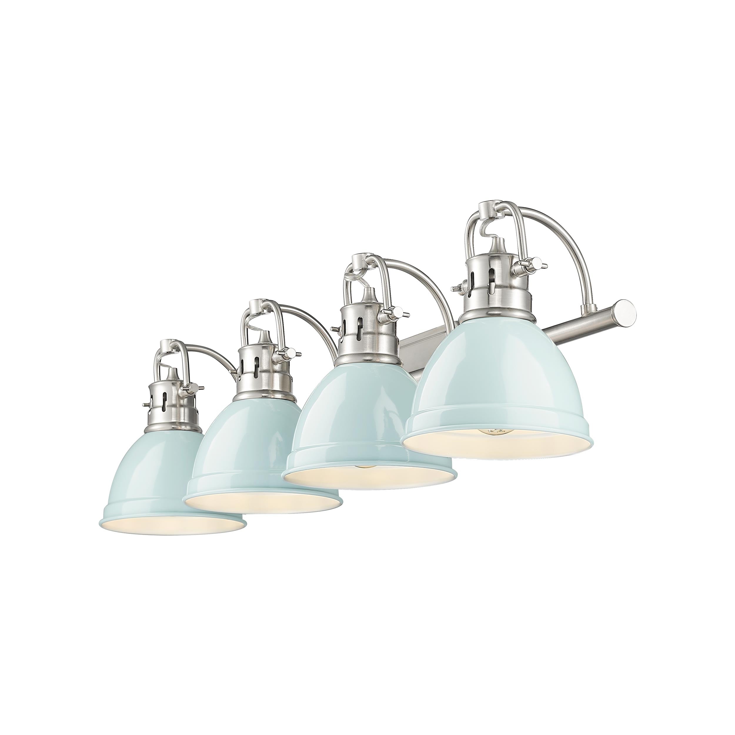 Duncan 4-Light Bath Vanity in Pewter with Seafoam - Pewter / Seafoam / Green - Golden Lighting