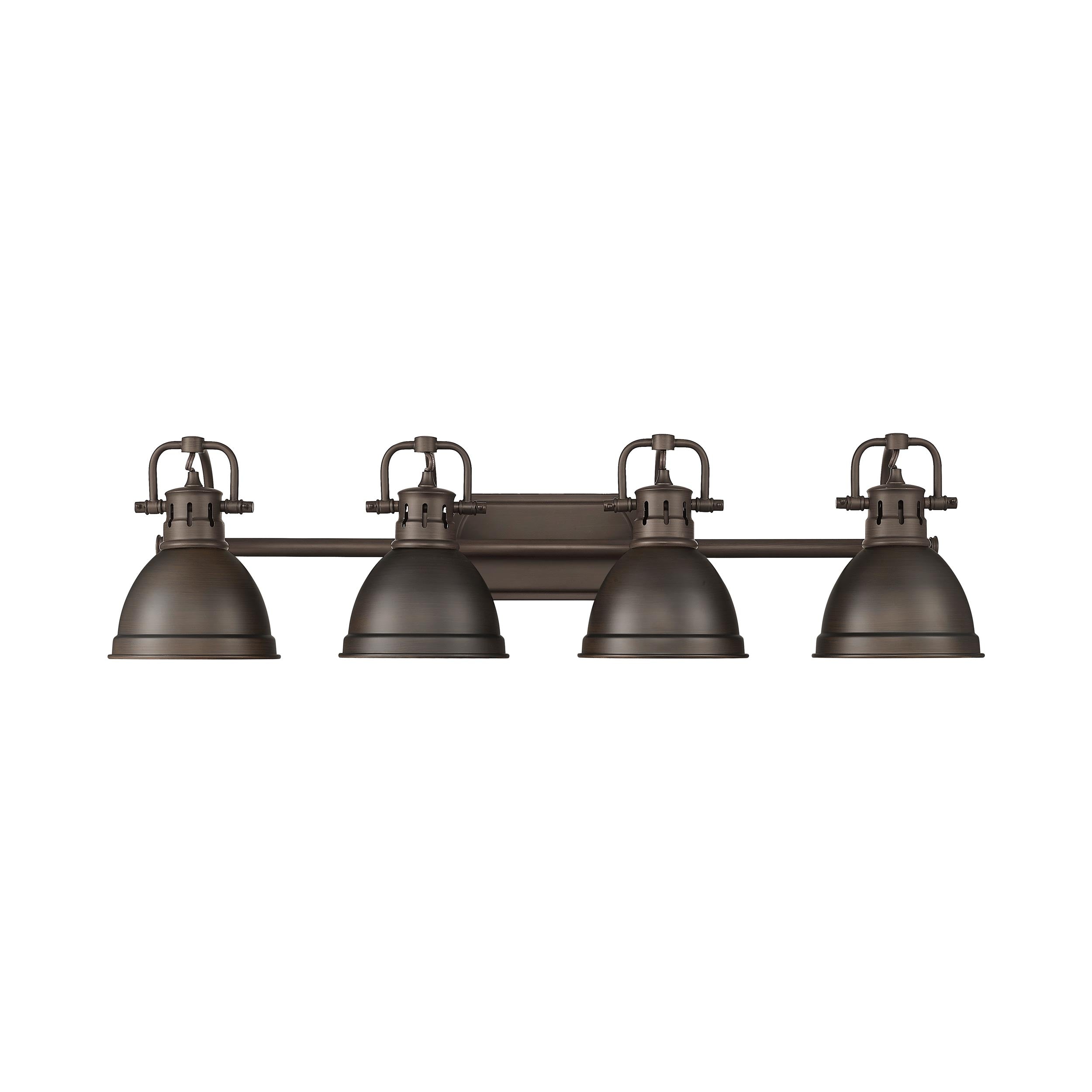 Duncan 4-Light Bath Vanity in Rubbed Bronze with Rubbed Bronze - - Golden Lighting