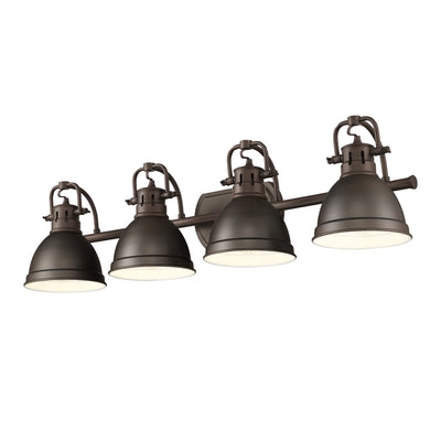 Duncan 4-light Vanity in Rubbed Bronze - - Golden Lighting