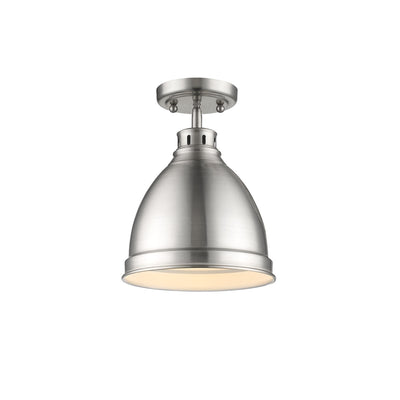 Duncan 1-light Flush Mount in Pewter - Golden Lighting