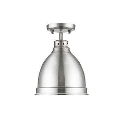 Duncan 1-light Flush Mount in Pewter, alternate view - Golden Lighting