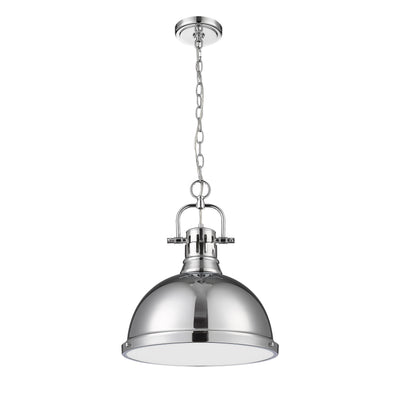 Yep by Golden Lighting Duncan 1-light 14in Chain Hung Pendant in Chrome - - Golden Lighting