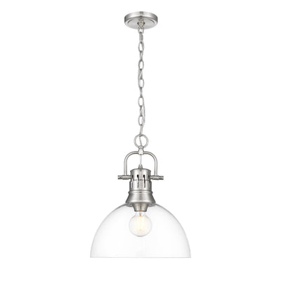 Yep by Golden Lighting Duncan 1-light 14in chain hung Pendant in Pewter and Clear Glass - - Golden Lighting