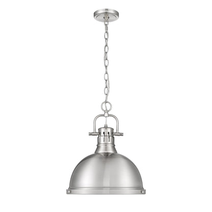 Yep by Golden Lighting Duncan 1-light 14in Chain Hung Pendant in Pewter - - Golden Lighting
