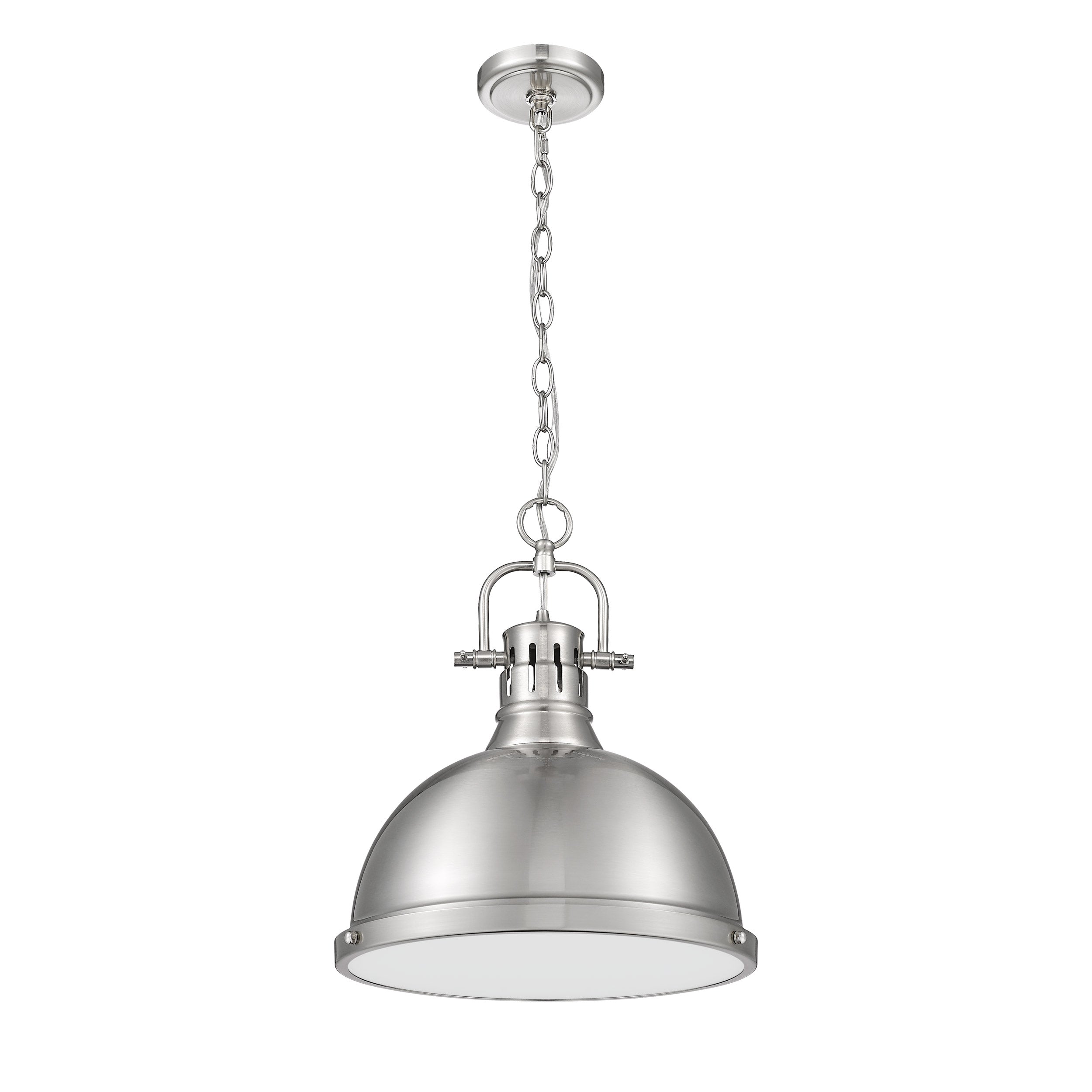 Yep by Golden Lighting Duncan 1-light 14in Chain Hung Pendant in Pewter - - Golden Lighting