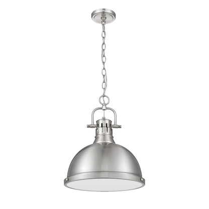 Yep by Golden Lighting Duncan 1-light 14in Chain Hung Pendant in Pewter - - Golden Lighting