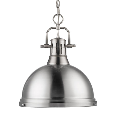 Yep by Golden Lighting Duncan 1-light 14in Chain Hung Pendant in Pewter - Default Title - Golden Lighting