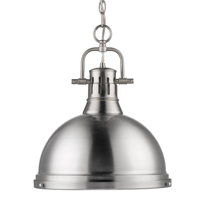 Yep by Golden Lighting Duncan 1-light 14in Chain Hung Pendant in Pewter