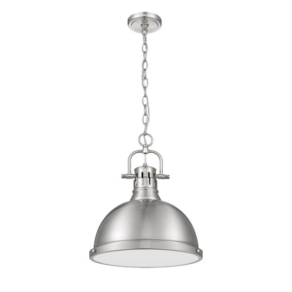 Duncan 1 Light Pendant with Chain in Pewter with a Pewter Shade - Default Title - Golden Lighting