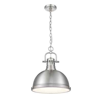 Yep by Golden Lighting Duncan 1-light 14in Chain Hung Pendant in Pewter - - Golden Lighting