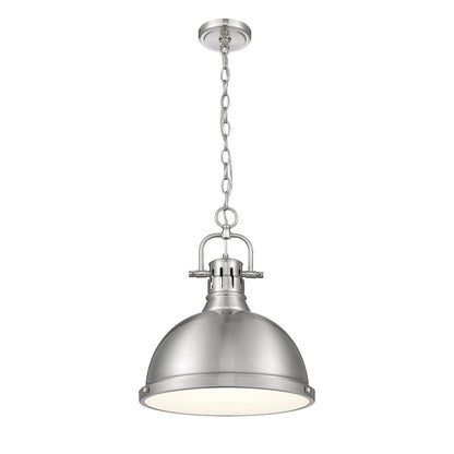 Yep by Golden Lighting Duncan 1-light 14in Chain Hung Pendant in Pewter - - Golden Lighting