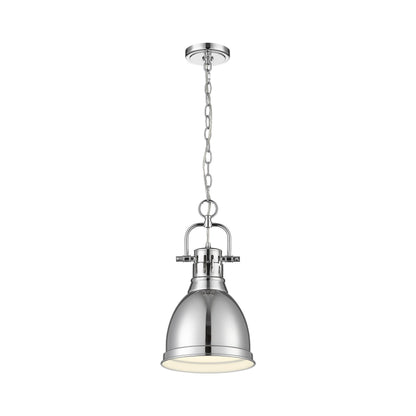 Yep by Golden Lighting Duncan 1-light 9in Chain Hung Pendant in Chrome - - Golden Lighting