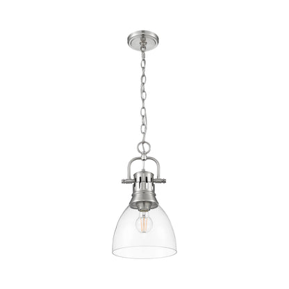 Yep by Golden Lighting Duncan 1-light 9in chain hung Pendant in Pewter and Clear Glass - - Golden Lighting
