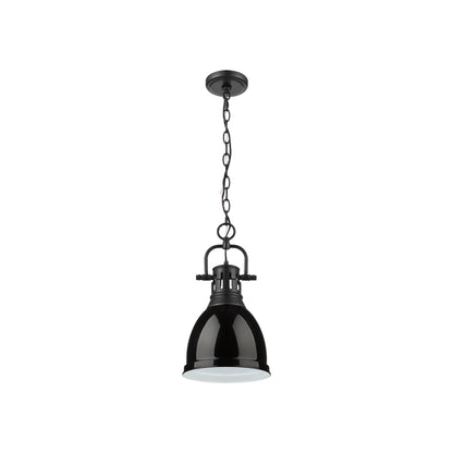 Duncan Small Pendant with Chain in Matte Black with Black - Default Title - Golden Lighting