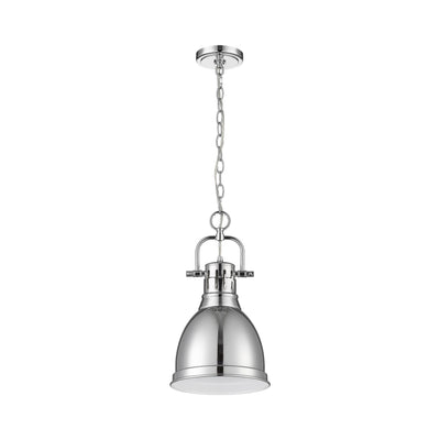 Yep by Golden Lighting Duncan 1-light 9in Chain Hung Pendant in Chrome - - Golden Lighting