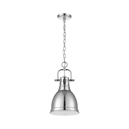 Yep by Golden Lighting Duncan 1-light 9in Chain Hung Pendant in Chrome - - Golden Lighting