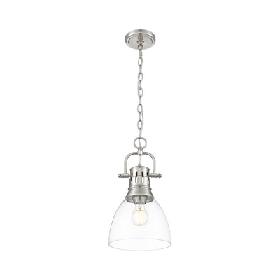 Yep by Golden Lighting Duncan 1-light 9in chain hung Pendant in Pewter and Clear Glass - - Golden Lighting