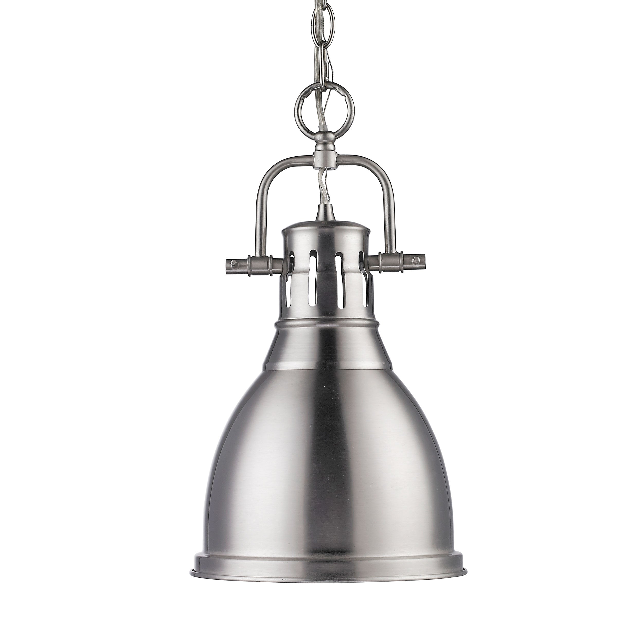 Yep by Golden Lighting Duncan 1-light 9in Chain Hung Pendant in Pewter