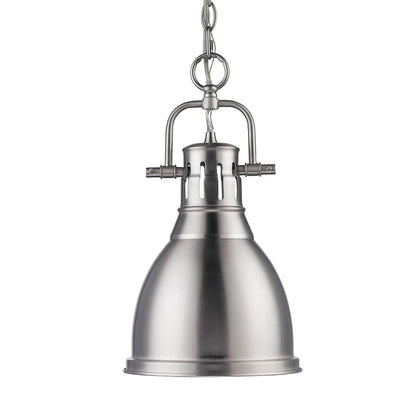 Yep by Golden Lighting Duncan 1-light 9in Chain Hung Pendant in Pewter