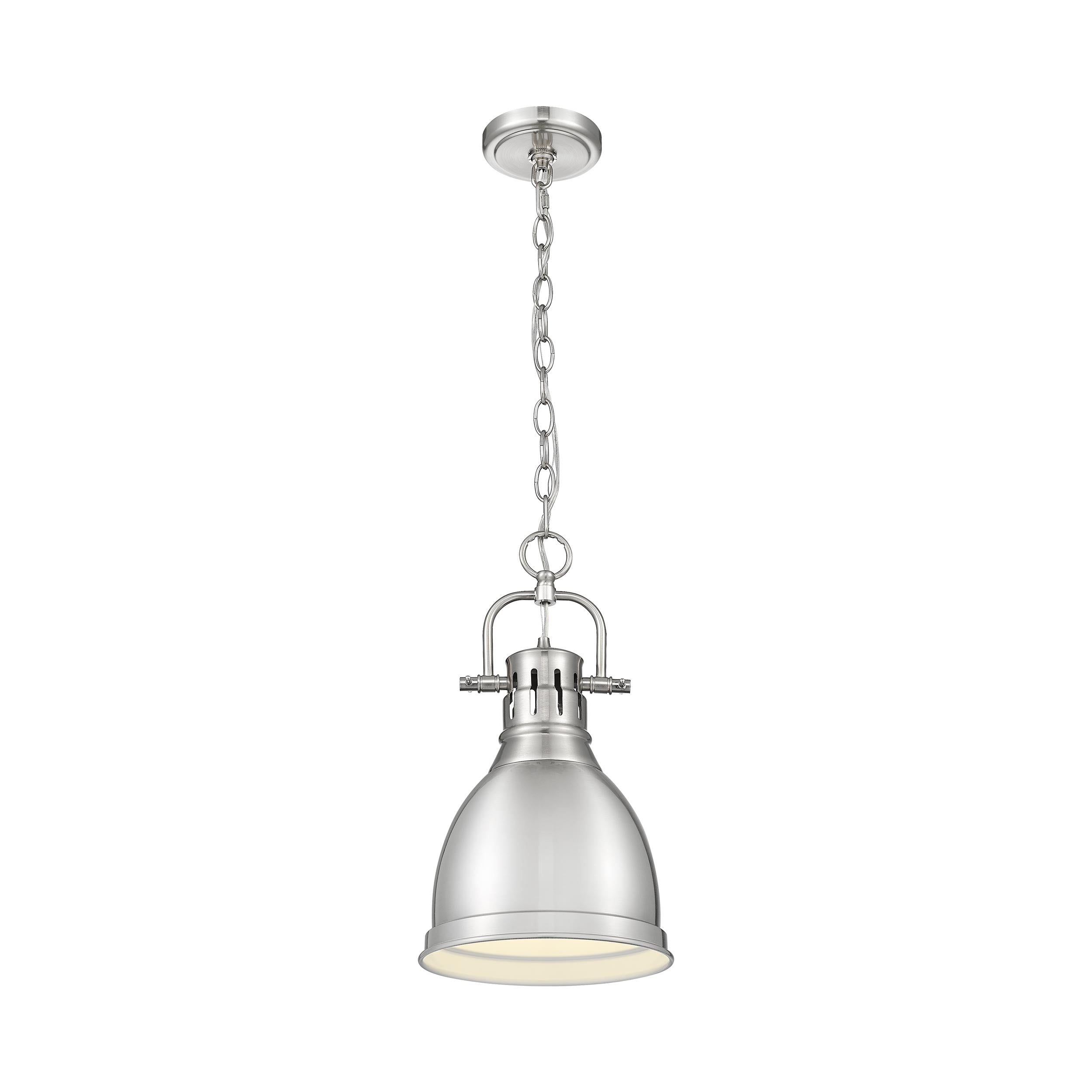 Duncan Small Pendant with Chain in Pewter with a Pewter Shade - Default Title - Golden Lighting
