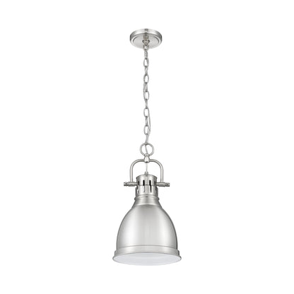 Duncan Small Pendant with Chain in Pewter with a Pewter Shade - Default Title - Golden Lighting