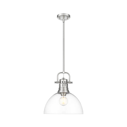 Yep by Golden Lighting Duncan 1-light 14in rod hung Pendant in Pewter and Clear Glass - - Golden Lighting