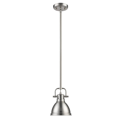 Wry Lighting Duncan 1-light 7in Rod Hung Pendant in Pewter - - Golden Lighting