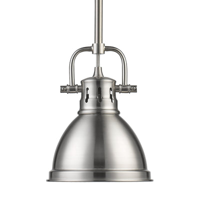Wry Lighting Duncan 1-light 7in Rod Hung Pendant in Pewter - Default Title - Golden Lighting