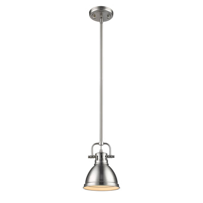 Wry Lighting Duncan 1-light 7in Rod Hung Pendant in Pewter - - Golden Lighting