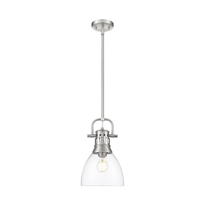 Yep by Golden Lighting Duncan 1-light 9in rod hung Pendant in Pewter and Clear Glass - - Golden Lighting
