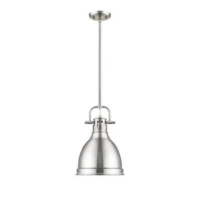 Yep by Golden Lighting Duncan 1-light 9in Rod Hung Pendant in Pewter - - Golden Lighting