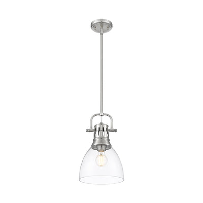 Yep by Golden Lighting Duncan 1-light 9in rod hung Pendant in Pewter and Clear Glass - - Golden Lighting
