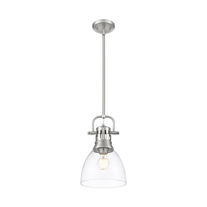 Duncan Small Pendant with Rod in Pewter with Clear Glass - Default Title - Golden Lighting