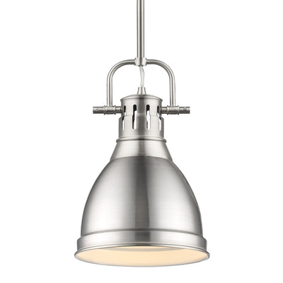 Yep by Golden Lighting Duncan 1-light 9in Rod Hung Pendant in Pewter - Default Title - Golden Lighting