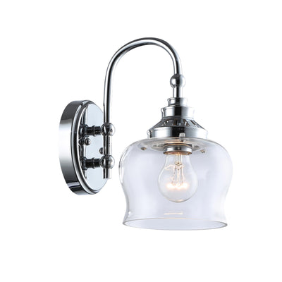 Daphne 1-light Wall Sconce in Chrome, side view - Golden Lighting