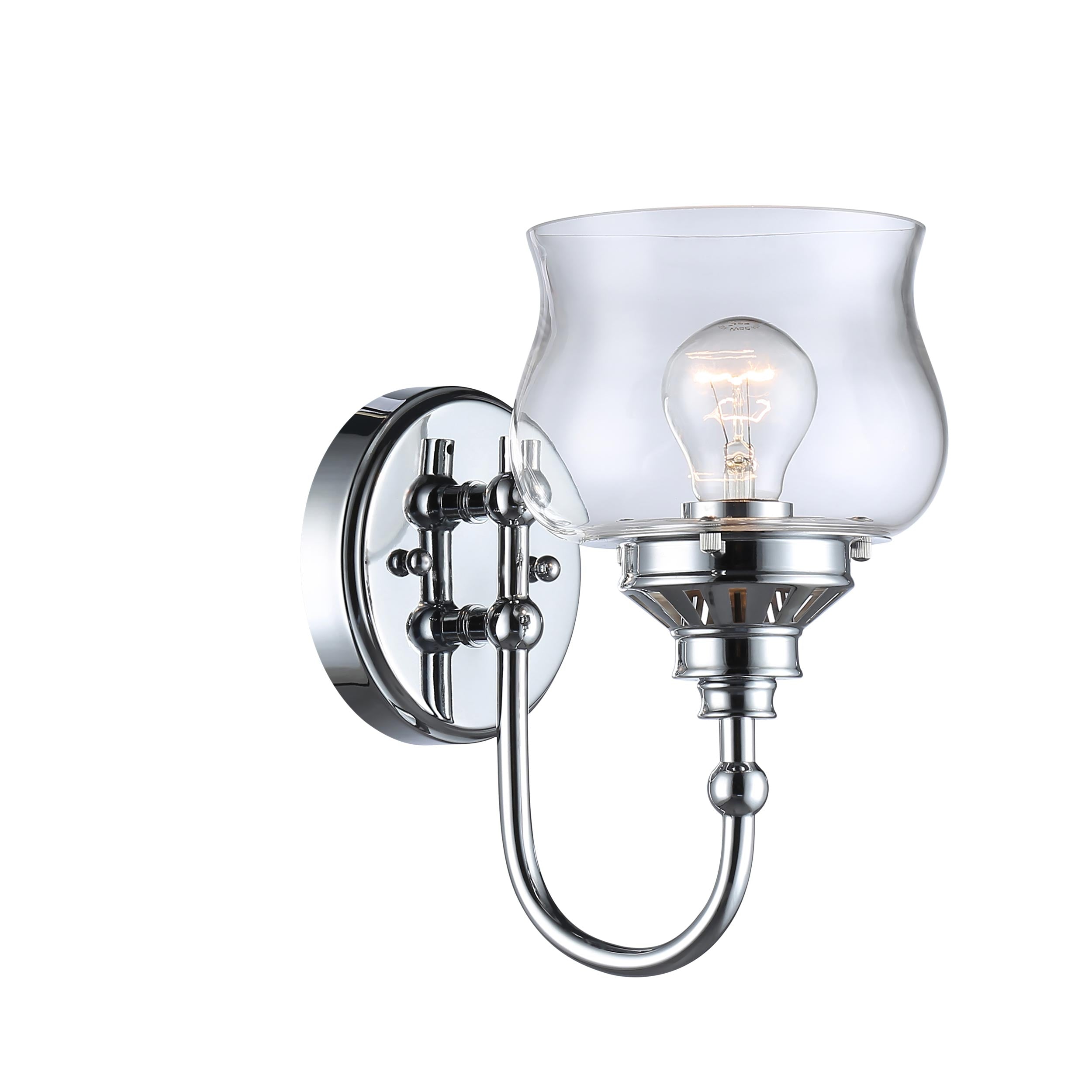 Wry Lighting Daphne 1-light Wall Sconce in Chrome - - Golden Lighting