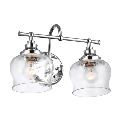 Daphne 2-light Vanity in Chrome, side view - Golden Lighting