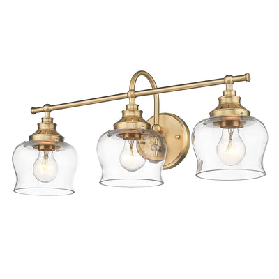 Daphne 3-light Vanity in Brushed Champagne Brass - Golden Lighting