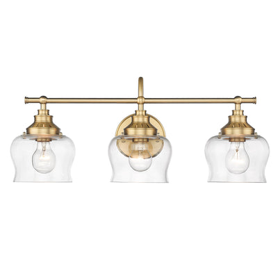 Daphne 3-light Vanity in Brushed Champagne Brass - Golden Lighting