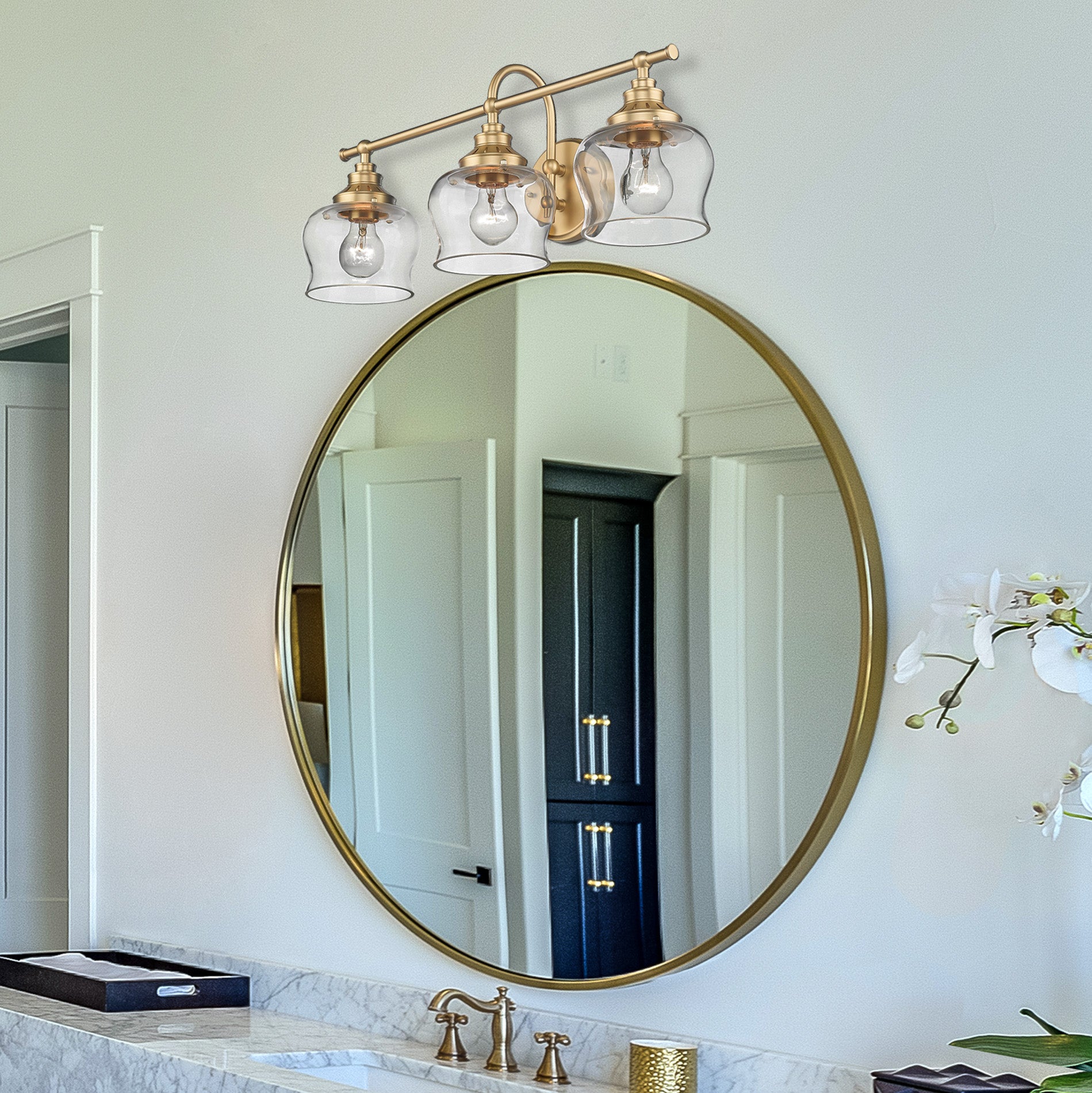 Daphne 3-light Vanity in Brushed Champagne Brass