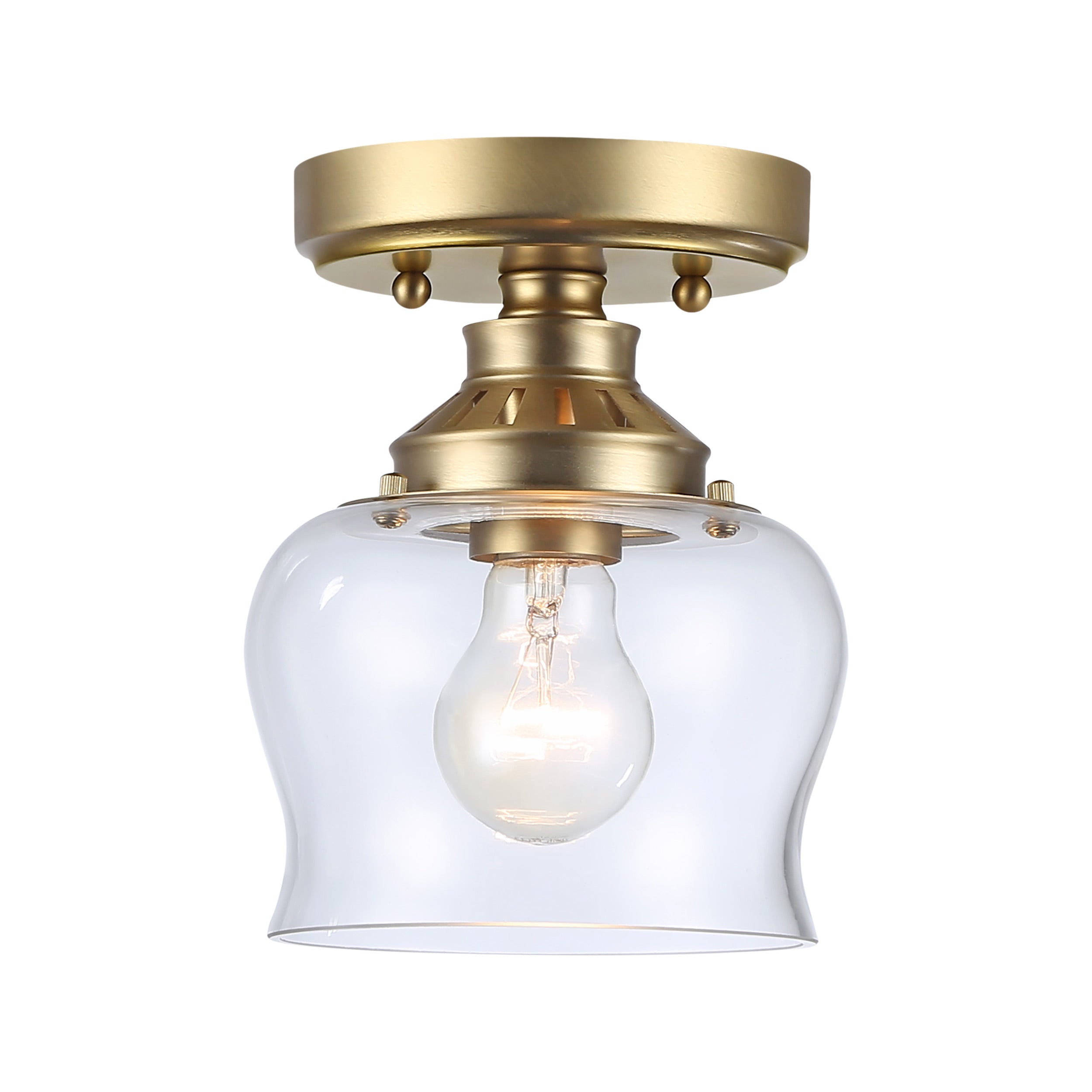 Daphne 1-light Semi-Flush Mount in Brushed Champagne Brass