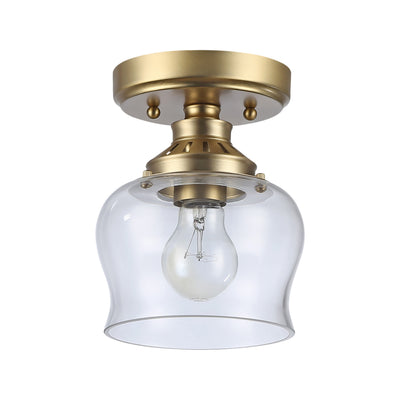 Daphne 1-light Semi-Flush Mount in Brushed Champagne Brass, alternate view - Golden Lighting