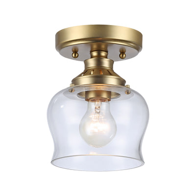 Daphne 1-light Semi-Flush Mount in Brushed Champagne Brass - Golden Lighting
