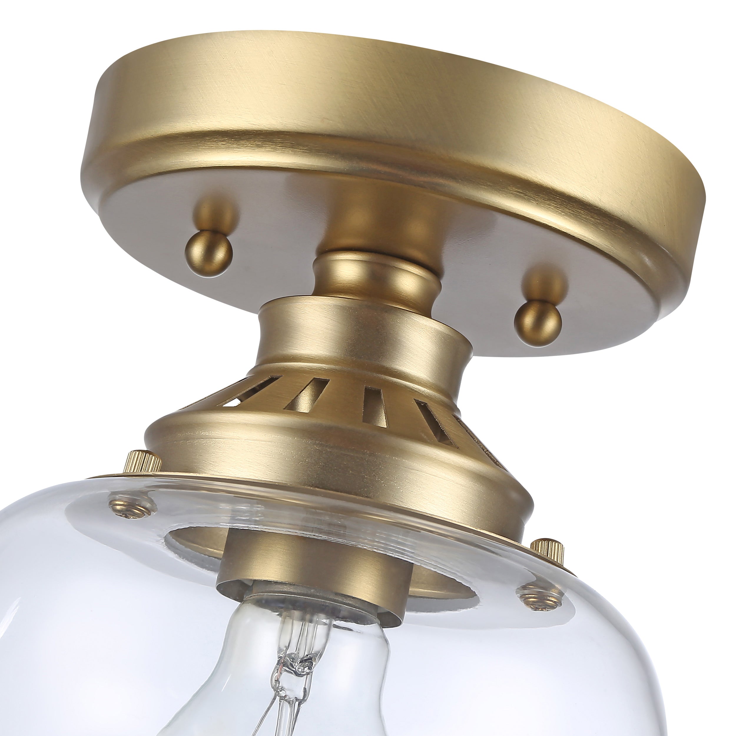 Daphne 1-light Semi-Flush Mount in Brushed Champagne Brass