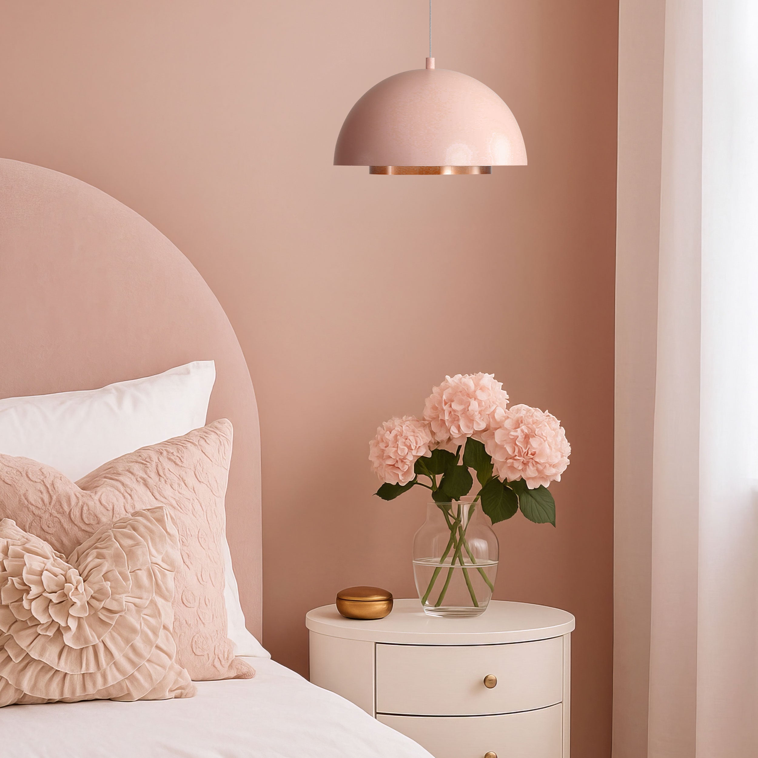 Solsken Integrated LED Pendant in Dusty Rose