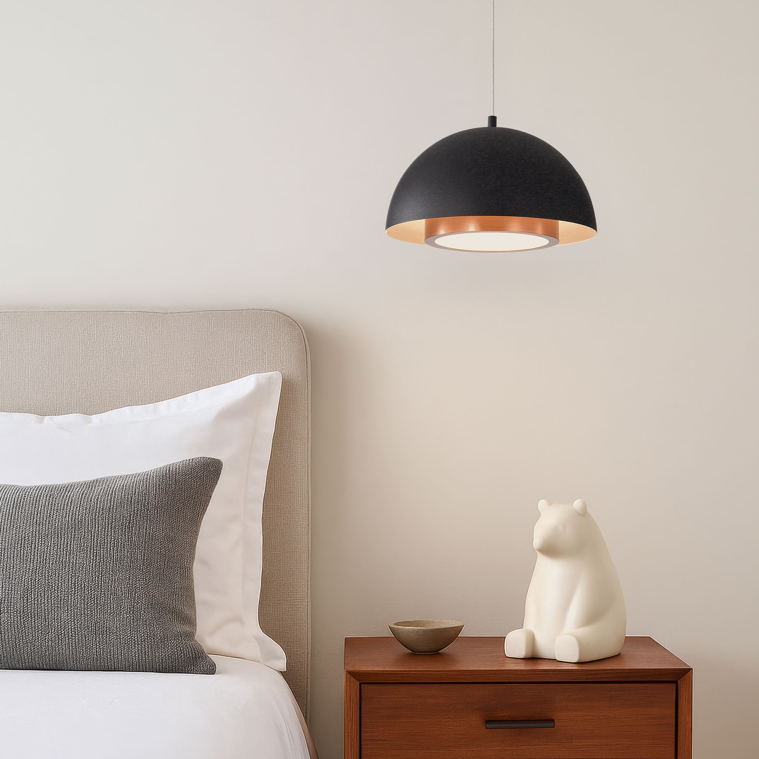 Solsken Integrated LED 12in Pendant in Sand Black