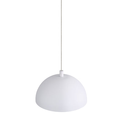 Solsken Integrated LED 12in Pendant in Sand White, side view - Golden Lighting