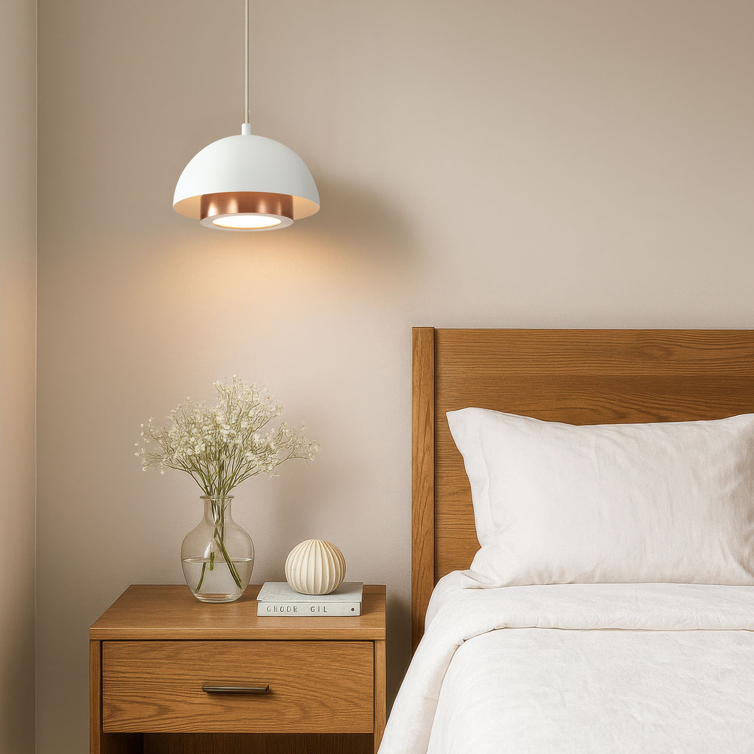 Solsken Integrated LED 12in Pendant in Sand White