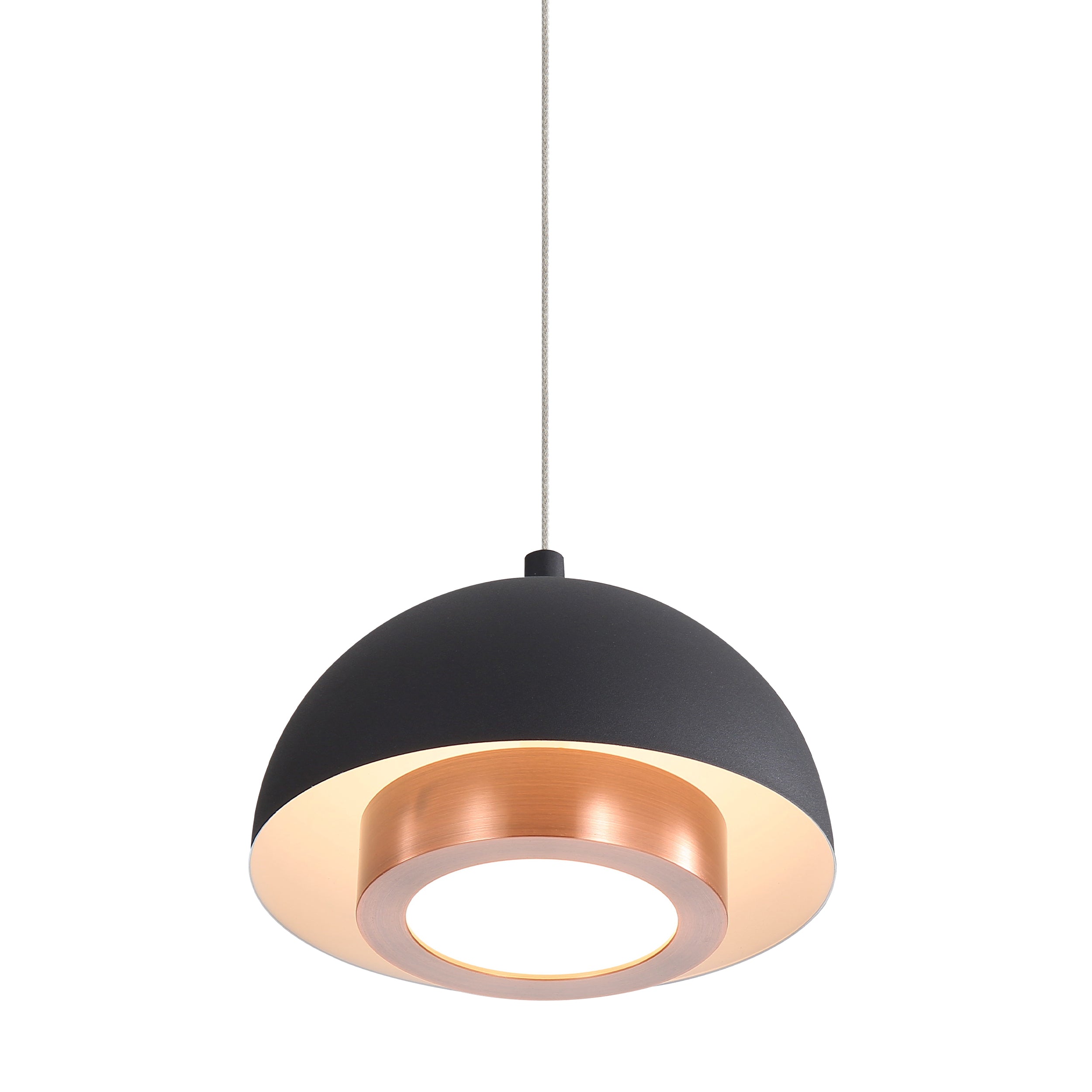 Solsken Integrated LED 7in Pendant in Sand Black